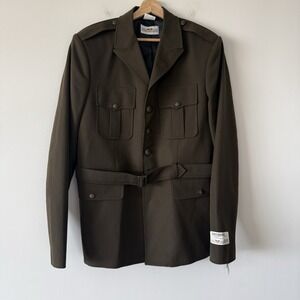 FLYING CROSS AGSU Uniform Coat Belted Men's SZ 46 R Heritage Green UNHEMMED